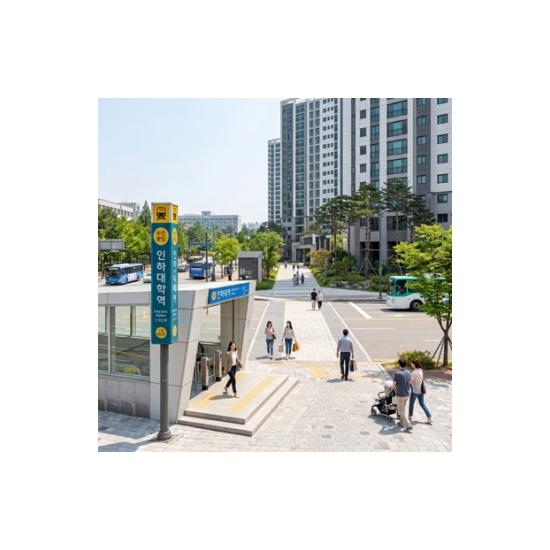 첫 번째는 인하대역 생활권이 주는 이동 편의성입니다. 인하대역 수자인 로이센트는 수인분당선 인하대역 인근 입지를 기반으로 소개되는 단지입니다. 역세권 생활을 고려하는 수요자라면 출퇴근 동선, 인천 주요 권역 이동, 대중교통 환승 여건을 함께 살펴볼 필요가 있습니다.